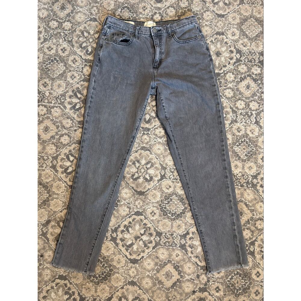 Universal Thread Boyfriend Jeans Womens 24R Gray Wash Raw Hem Stretch Denim